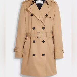 Coach solid mid trench coat